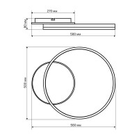 Люстра потолочная светодиодная диммируемая Ritter Eclipse 52085 0 с д/у 64 Вт 16 м² 2700К-6500К цвет белый/хром