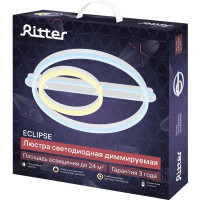 Люстра потолочная светодиодная диммируемая Ritter Eclipse 52086 7 с д/у 96 Вт 24 м² 2700К-6500К цвет белый/хром