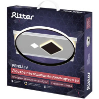 Люстра потолочная светодиодная диммируемая Ritter Pensata 52308 0 с д/у 100 Вт 42 м² 2700К-6500К цвет белый/черный