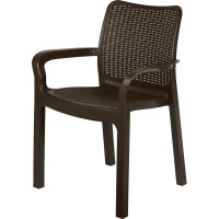 Стул Ingreen Rattan 50.6х58х83.3 см пластик коричневый