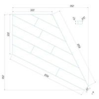 Ступень угловая сращенная лиственница сорт Экстра 40x500x1006 мм