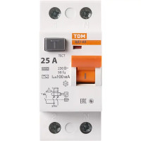 УЗО Tdm Electric ВД1-63 2P 25 A 100 мА 4.5 кА AC SQ0203-0005