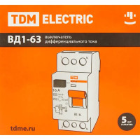 УЗО Tdm Electric ВД1-63 2P 40 A 100 мА 4.5 кА AC SQ0203-0011