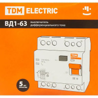 УЗО Tdm Electric ВД1-63 4P 63 A 30 мА 4.5 кА AC SQ0203-0044