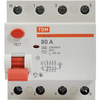 УЗО Tdm Electric ВД1-63 4P 80 A 100 мА 4.5 кА AC SQ0203-0045