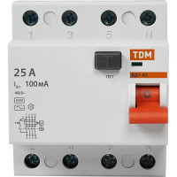 УЗО Tdm Electric ВД1-63 4P 25 A 100 мА 4.5 кА AC SQ0203-0029