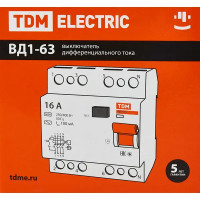 УЗО Tdm Electric ВД1-63 4P 40 A 100 мА 4.5 кА AC SQ0203-0036