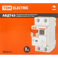 Дифференциальный автомат Tdm Electric АВДТ-63 1P N C40 A 30 мА 6 кА A SQ0202-0006