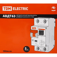 Дифференциальный автомат Tdm Electric АВДТ-63 1P N C50 A 100 мА 6 кА A SQ0202-0014