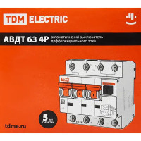 Дифференциальный автомат Tdm Electric АВДТ-63 3P N C16 A 30 мА 6 кА A SQ0202-0017