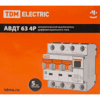 Дифференциальный автомат Tdm Electric АВДТ-63 3P N C25 A 30 мА 6 кА A SQ0202-0018