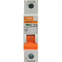 Автоматический выключатель TDM Electric ВА47-29 1P C25 А 4.5 кА SQ0206-0076