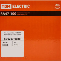 Автоматический выключатель Tdm Electric ВА47-100 4P C80 А 10 кА SQ0207-0088