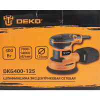 Шлифмашина эксцентриковая Deko DKG400-125, 400 Вт, 125 мм