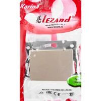 Розетка Lezard Karina с заземлением с крышкой цвет кремовый