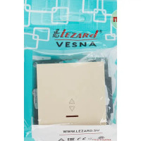 Выключатель проходной встраиваемый Lezard Vesna 1 клавиша с подсветкой цвет кремовый