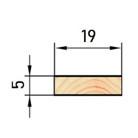 Рейка сращенная 5x19x1000 мм хвоя сорт Экстра прямая