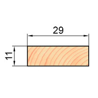 Декоративный брусок сращенный 11x29x1000 мм хвоя сорт Экстра прямой