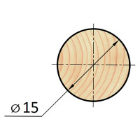 Круглый погонаж деревянный сращенный 15x1000 мм хвоя Экстра