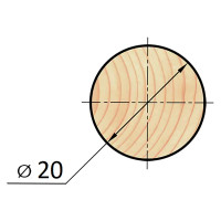 Круглый погонаж деревянный сращенный 20x1000 мм хвоя Экстра