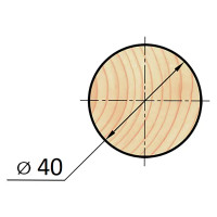 Круглый погонаж деревянный сращенный 40x1000 мм хвоя Экстра