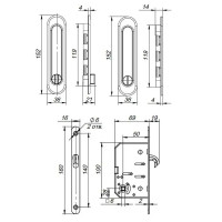 Ручка для раздвижной двери с механизмом Punto Soft Line SL-011 цвет чёрный