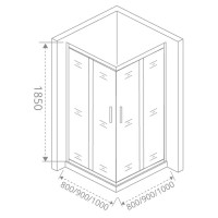 Душевой уголок Makiato CR-100-C-WE, квадратный 100x100 см хромированный профиль прозрачное стекло раздвижной