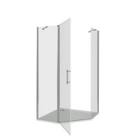 Душевой уголок Makiato PNT-90-C-WE, пентагональный 90x90 см хромированный профиль прозрачное стекло распашной