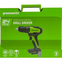 Дрель-шуруповерт аккумуляторная бесщеточная Greenworks GD24DD35 3704007UA, 24 В Li-Ion 2 Ач