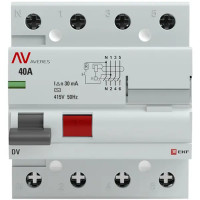 УЗО EKF Averes DV 4P 40 A 30 мА 10 кА AC rccb-4-40-30-ac-av