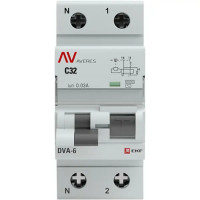 Дифференциальный автомат EKF Averes DVA-6 1P N C32 A 30 мА 6 кА AC rcbo6-1pn-32D-30-ac-av