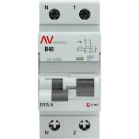 Дифференциальный автомат EKF Averes DVA-6 1P N C40 A 30 мА 6 кА AC rcbo6-1pn-40C-30-ac-av