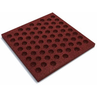Плитка резиновая 500x500x40 мм паркет для грунта красный 0.25 м²