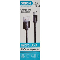 Кабель Oxion USB-micro USB 1.3 м 2 A цвет черный