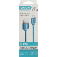 Кабель Oxion USB-Lightning 1.3 м 2 A цвет синий