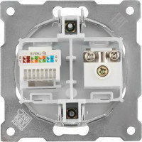 Розетка двойная антенна/компьютер TV/RJ45 кат.5e встраиваемая Onekeyelectro 1E20811300 цвет белый