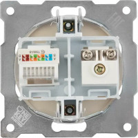Розетка двойная антенна/компьютер TV/RJ45 кат.5e встраиваемая Onekeyelectro 1E20811301 цвет бежевый