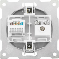 Розетка двойная антенна/компьютер TV/RJ45 кат.5e встраиваемая Onekeyelectro 1E20811302 цвет серый