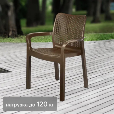 Стул Ingreen Rattan 50.6х58х83.3 см пластик коричневый