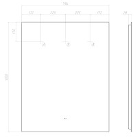 Зеркало для ванной Vigo Shine Classic с подсветкой 80x100 см