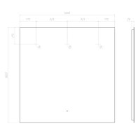 Зеркало для ванной Vigo Shine Classic с подсветкой 100x100 см