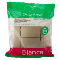 Выключатель встраиваемый Schneider Electric Blanca 2 клавиши с подсветкой цвет титановый