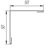 Планка для наружных углов 50x50x2000 мм RAL 7024 серый