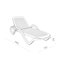 Шезлонг Capri 195x73x41 см пластик темно-коричневый