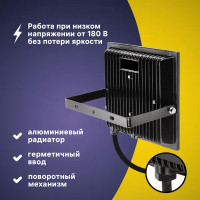 Прожектор светодиодный уличный Ritter Profi 53418 5 70 Вт 7000 Лм 180-240В нейтральный белый свет 4000К IP65 черный