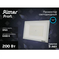 Прожектор светодиодный уличный Ritter Profi 53412 3 200 Вт 20000 Лм 180-240В холодный белый свет 6500К IP65 черный
