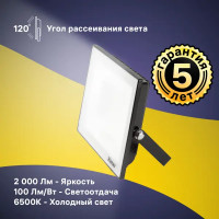 Прожектор светодиодный уличный Ritter Profi 53406 2 20 Вт 2000 Лм 180-240В холодный белый свет 6500К IP65 черный