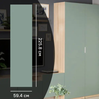 Дверь для шкафа Лион София грин 59.4x225.8x1.8 см ЛДСП цвет зеленый