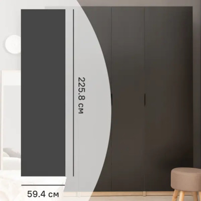 Дверь для шкафа Лион 59.4x225.8x1.6 см ЛДСП цвет графит