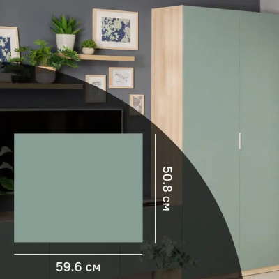 Дверь для шкафа Лион София грин 59.6x50.8x1.8 см ЛДСП цвет зеленый